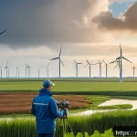 Home 23 지구과학자 해외 취업 기회 - A professional geoscientist operating a high-tech drone over a Dutch coastal wetland, capturing deta...